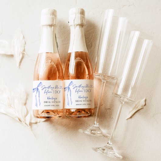 Something Blue Boog Bruidsontbijt Sparkling Wijnetiket