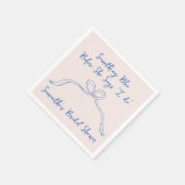 Something Blue Boog Handgetekende Bruidsdouche Servet (Hoek)