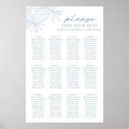 Something Blue Botanical Seating Chart Poster