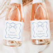 Something Blue Bow Bachelorette Party Champagne Sparkling Wijnetiket