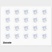 Something blue bow Bridal Showe Ronde Sticker (Vel)