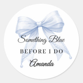 Something blue bow Bridal Showe Ronde Sticker