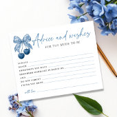 Something Blue Bow Bridal Shower Advice Card