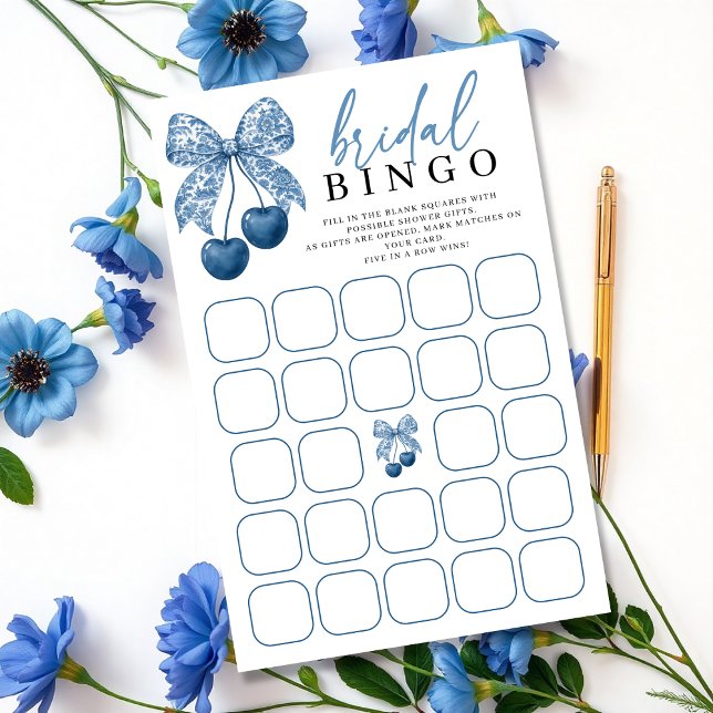 Something Blue Bow Bridal Shower Bingo Game (Creator heeft geüpload)