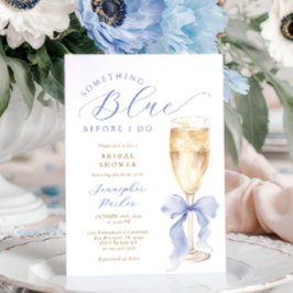 Something Blue Bow Bridal Shower Invitation Kaart