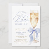 Something Blue Bow Bridal Shower Kaart (Voorkant)