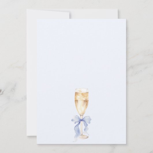 Something Blue Bow Bridal Shower Kaart (Achterkant)