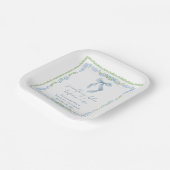 Something Blue Bow Bridal Shower Papieren Bordje (Gebogen)