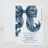 Something Blue Bow Bruidsuitnodiging Kaart (Voorkant / Achterkant)