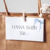 Something Blue Bow Bruiloft Tying the Knot Plaatskaartje