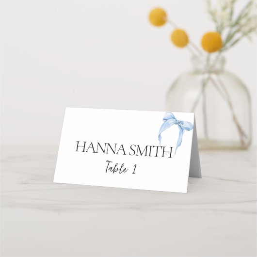 Something Blue Bow Bruiloft Tying the Knot Plaatskaartje (Voorkant)