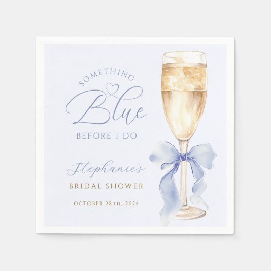 Something Blue Bow Bruiloftfeest Servetten (Voorkant)