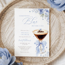 Something Blue Bow Coffee Bruidsuitnodiging