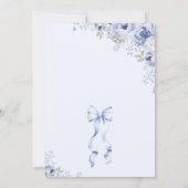 Something Blue Bow Floral Bridal Shower Invitation Kaart (Achterkant)