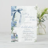  Something Blue Bow Glass Pearls Hydrangea Kaart (Staand voorkant)