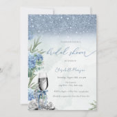 Something Blue Bow Glitter Champagne Hydrangea Kaart (Voorkant)