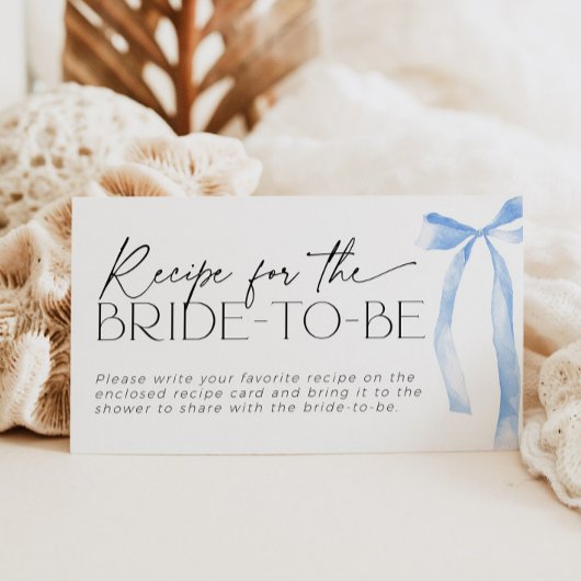 Something Blue Bow Recept voor Bride-to-Be Request Informatiekaartje