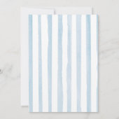 Something Blue Bow Stripe Bridal Shower Invitation Kaart (Achterkant)