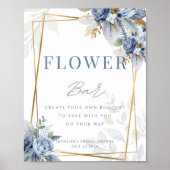 Something Blue Bridal Flower Bar Sign Poster (Voorkant)