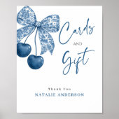 Something Blue Bridal Shower Cards & Gift Sign Poster (Voorkant)