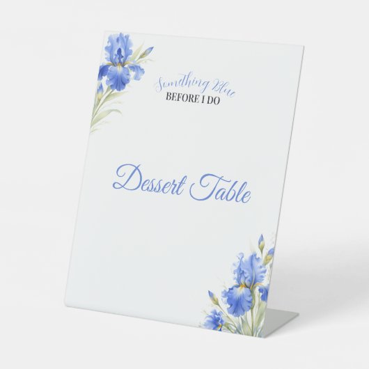 Something Blue Bridal Shower Dessert Table Reclamebord Met Voetstuk (Voorkant)