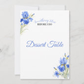 Something Blue Bridal Shower Dessert Table Sign Kaart (Voorkant)