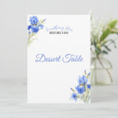 Something Blue Bridal Shower Dessert Table Sign Kaart (Staand voorkant)