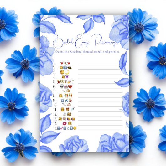 Something blue Bridal shower emoji pictionary