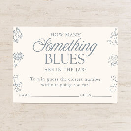 Something Blue Bridal Shower Guessing Game Informatiekaartje