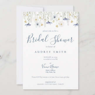 Something Blue Bridal Shower Invitation Kaart