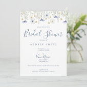 Something Blue Bridal Shower Invitation Kaart (Staand voorkant)