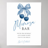 Something Blue Bridal Shower Mimosa Bar Sign Poster (Voorkant)