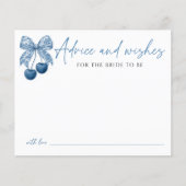 Something Blue Bridal Shower Theme Advice Card (Voorkant)