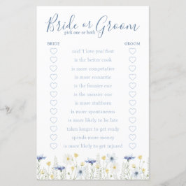 Something Blue Bride or Groom Game