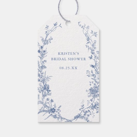 Something Blue Bruids Shower Display Shower Cadeaulabel (Achterkant)