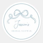 Something Blue Bruidsbruiloft Ronde Sticker (Voorkant)