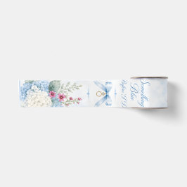 Something Blue Bruidsdouche | Blauwe Hortensia Satijnen Lint