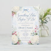 Something Blue Bruidsfeest | Blauwe Hortensia Kaart (Staand voorkant)