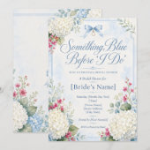 Something Blue Bruidsfeest | Blauwe Hortensia Kaart (Voorkant / Achterkant)