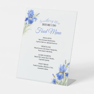 Something Blue Bruidsfeest Eten Menu Reclamebord Met Voetstuk