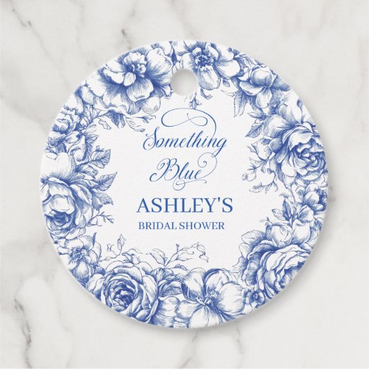 Something Blue Bruidsfeest Favor Taggen Bedankjes Labels (Voorkant)