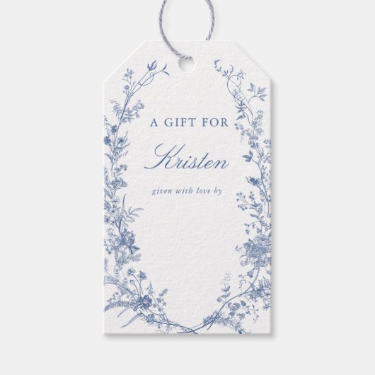 Something Blue Bruidsfeest Showerdisplay Shower Cadeaulabel (Voorkant)
