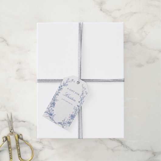 Something Blue Bruidsfeest Showerdisplay Shower Cadeaulabel (Met Touw)