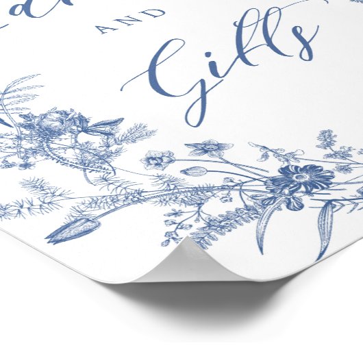 Something Blue Bruidsfeest Uitnodigingskaarten en  Poster (Hoek)