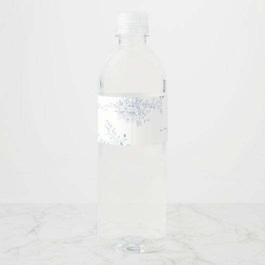 Something Blue Bruiloft Bridal Shower Waterfles Etiket (Achterkant)