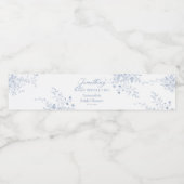 Something Blue Bruiloft Bridal Shower Waterfles Etiket (Enkel label)