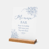 Something Blue Bruiloft Brunch Mimosa Bar Acryl Bord (Hoek)