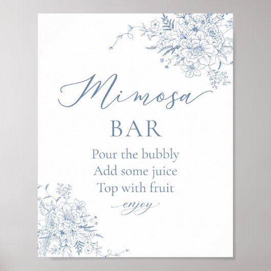 Something Blue Bruiloft Brunch Mimosa Bar Poster (Voorkant)