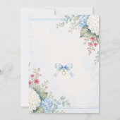 Something Blue Bruiloftsfeest | Blauwe Hortensia Kaart (Achterkant)