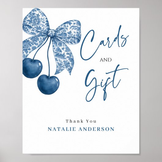 Something Blue Bruiloftsshower Kaarten & Cadeau Bo Poster (Voorkant)